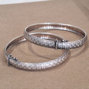 Vintage Italian 925 Sterling Silver Flexible Snake Bracelet – 29.6g